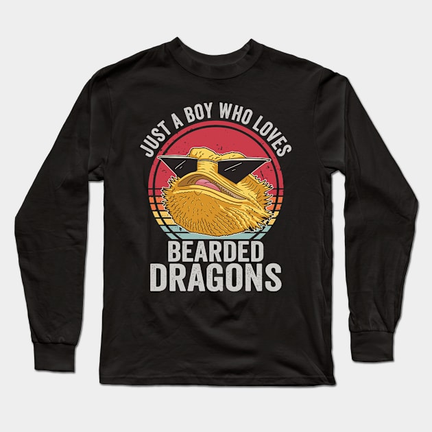 Just A Boy Who Loves Bearded Dragons Long Sleeve T-Shirt by Visual Vibes